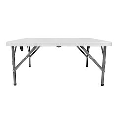 34” Square Folding Table, Height Adjustable Foldable Table