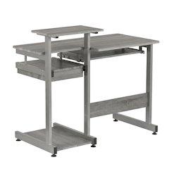 Gray Complete Computer Workstation, Sturdy Steel Frame And Mdf Panel For Office