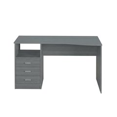 Grey Classic Computer Desk with Multiple Drawers for Home Office