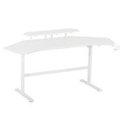 Gaming Desk with Shelves & Accessory Holder, White