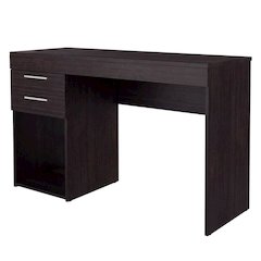 Modern white home office desk with storage, sturdy, spacious workspace