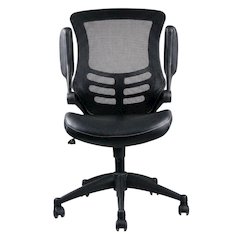 Black Mid-Back Mesh Office Chair with Adjustable Armrests for Comfort