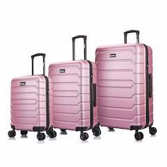 InUSA Trend lightweight hardside spinner 3 piece luggage set  20'',24'', 28'' Rose Gold