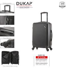 DUKAP Discovery Lightweight Hardside Spinner 20 inch Black