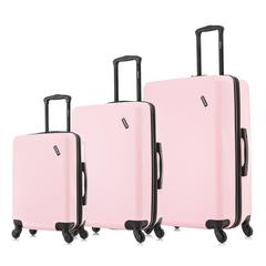 DUKAP Discovery Lightweight Hardside Spinner 3 Piece set  20'',24'', 28'' Pink