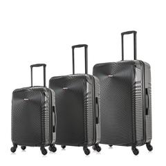 DUKAP Inception Lightweight Hardside Spinner 3 Piece set  20'',24'', 28'' Black