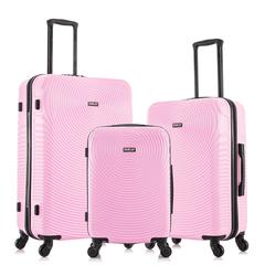 DUKAP Inception Lightweight Hardside Spinner 3 Piece set  20'',24'', 28'' Pink