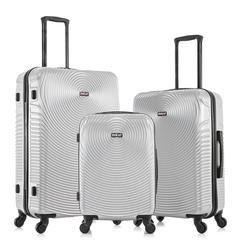 DUKAP Inception Lightweight Hardside Spinner 3 Piece  set  20'',24'', 28'' Silver