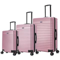 InUSA Deep lightweight hardside spinner 3 piece luggage set  20'',24'', 28'' Rose Gold
