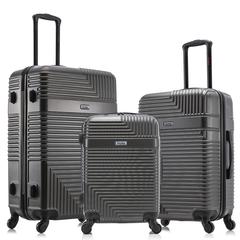 InUSA Resilience Lightweight Hardside Spinner 3 Piece Luggage set  20'',24'', 28'' Charcoal