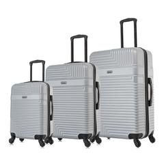 InUSA Resilience Lightweight Hardside Spinner 3 Piece Luggage set  20'',24'', 28'' Silver