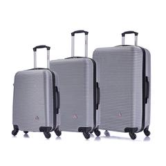 InUSA Royal lightweight hardside spinner 3 piece Set 20", 24", 28" Silver