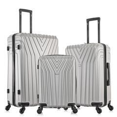 InUSA Vasty Lightweight Hardside Spinner 3 Piece Luggage set  20'',24'', 28'' Grey