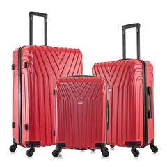 InUSA Vasty Lightweight Hardside Spinner 3 Piece Luggage set  20'',24'', 28'' Red