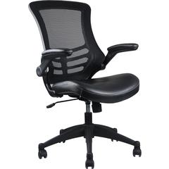 Stylish Mid-Back Mesh Office Chair With Adjustable Arms. Color: Black