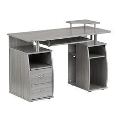 Complete Computer Workstation Desk With Storage, Gray
