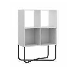 Techni Mobili Modern Geometric Bookcase, White