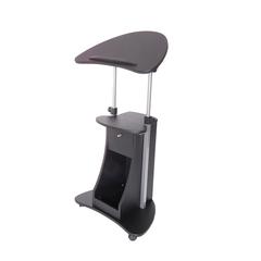 Rolling Adjustable Laptop Cart With Storage. Color: Black