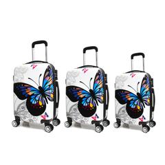 InUSA Prints Lightweight Hardside Spinner 3 Piece Set 20'',24'',28'' Butterfly