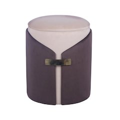 Two-Toned Ottoman with Storage or Vanity Stool, Brown