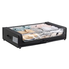 Set of 2 Under-Bed Rolling Storage Container with Transparent Cover