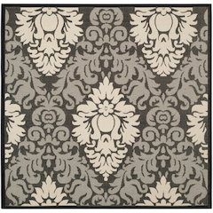 COURTYARD, BLACK / SAND, 7'-10" X 7'-10" Square, Area Rug