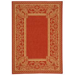COURTYARD, RED / NATURAL, 6'-7" X 6'-7" Round, Area Rug, CY2965-3707-7R