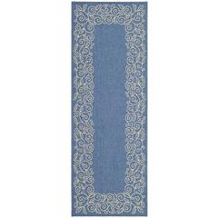 COURTYARD, BLUE / BEIGE, 8' X 11', Area Rug, CY5139C-8