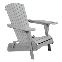 Set Of 2 Grey Wash Eucalyptus Adirondack Chairs For Outdoor Use