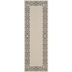 COURTYARD, SAND / BLACK, 6'-7" X 6'-7" Square, Area Rug, CY1588-3901-7SQ