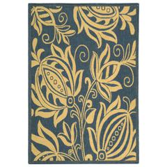 COURTYARD, BLUE / NATURAL, 6'-7" X 6'-7" Square, Area Rug, CY2961-3103-7SQ