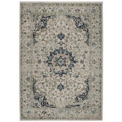 MADISON, IVORY / BLUE, 6'-7" X 6'-7" Round, Area Rug, MAD155M-7R