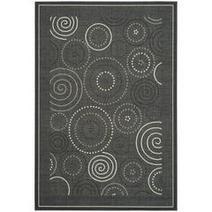 COURTYARD, BLACK / SAND, 7'-10" X 7'-10" Round, Area Rug, CY1906-3908-8R