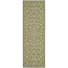COURTYARD, OLIVE / NATURAL, 7'-10" X 7'-10" Round, Area Rug, CY2098-1E06-8R