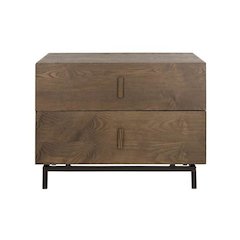 HERSCHEL MID CENTURY SCANDINAVIAN LACQUER TWO DRAWER CABINET, FOX4225A
