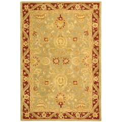 ANATOLIA, LIGHT GREEN / RED, 5' X 8', Area Rug