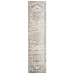 Cream and Grey Area Rug with Jute Backing and Power Loomed Construction, Runner
