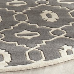 CHATHAM, DARK GREY / IVORY, 7' X 7' Round, Area Rug, CHT745D-7R