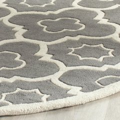 CHATHAM, DARK GREY / IVORY, 6'-6" X 6'-6" Round, Area Rug, CHT750D-7R