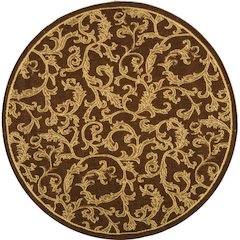 COURTYARD, BROWN / NATURAL, 5'-3" X 5'-3" Round, Area Rug, CY2653-3009-5R