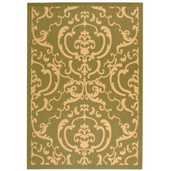 COURTYARD, OLIVE / NATURAL, 6'-7" X 6'-7" Square, Area Rug, CY2663-1E06-7SQ