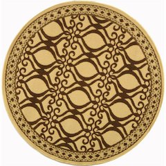 COURTYARD, NATURAL / BROWN, 5'-3" X 5'-3" Round, Area Rug, CY3040-3001-5R