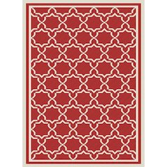 COURTYARD, RED / BONE, 6'-7" X 9'-6", Area Rug, CY6916-248-6