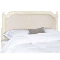 RUSTIC WOOD BEIGE LINEN QUEEN HEADBOARD, FOX6242B-Q