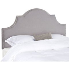 HALLMAR ARCTIC GREY ARCHED HEADBOARD - SILVER NAIL HEAD, MCR4679C