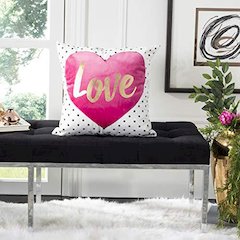 Pure Love Pillow, White/Pink