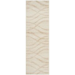 Cream and Champagne Area Rug, Power Loomed, Plush Polypropylene Pile