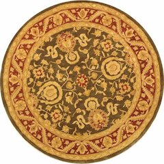 ANATOLIA, CHARCOAL / RED, 8' X 8' Round, Area Rug