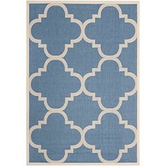 COURTYARD, BLUE / BEIGE, 6'-7" X 9'-6", Area Rug, CY6243-243-6