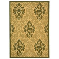 COURTYARD, NATURAL / OLIVE, 6'-7" X 6'-7" Round, Area Rug, CY2714-1E01-7R